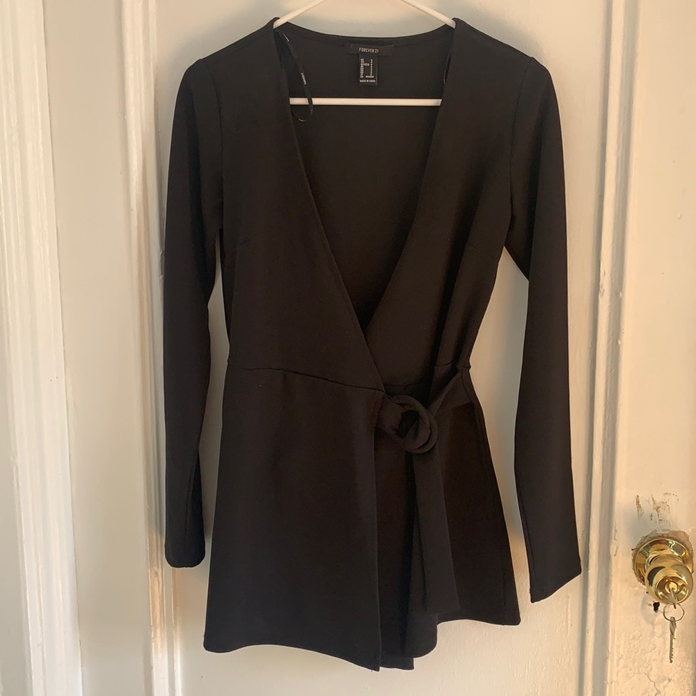 Black short , long sleeve romper